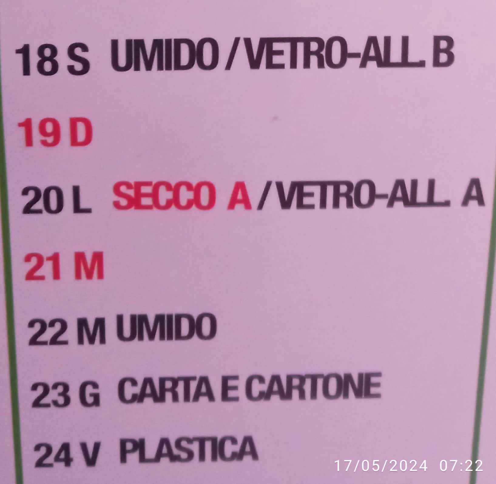 Stralcio Calendario